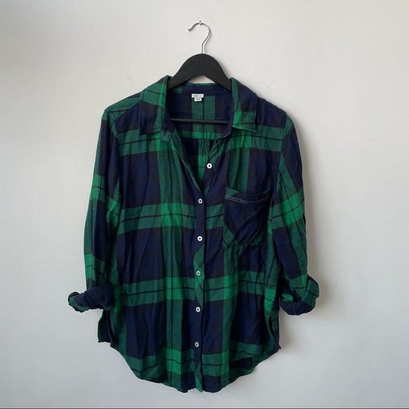 Aerie Flannel Boyfriend Pyjama Top Button Down Shirt - Picture 2 of 4